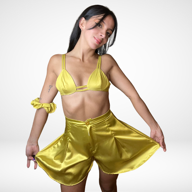 yellow Come closer short for women